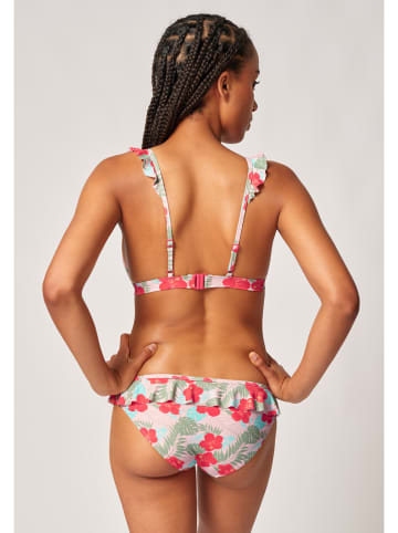 Skiny Bikini-Oberteil in Rot/ Grün/ Beige