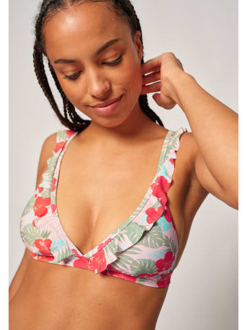 Skiny Bikini-Oberteil in Rot/ Grün/ Beige