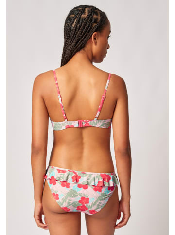 Skiny Bikini-Oberteil in Rot/ Grün/ Beige