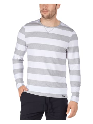 Skiny Longsleeve in Weiß/ Grau