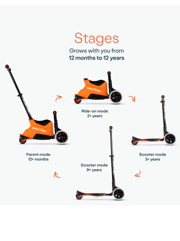 SmarTrike Hulajnoga "XTEND" w kolorze czarno-pomarańczowym - 12+