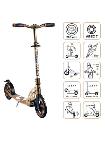 SIX DEGREES Hulajnoga "Aluminium 205" w kolorze złotym - 6+