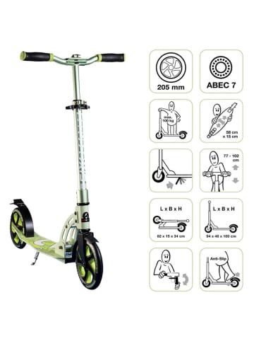 SIX DEGREES Scooter "Aluminium 205" in Grün - ab 6 Jahren