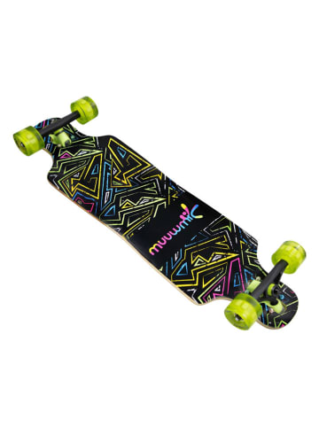 muuwmi Longboard "Compact" met led-wielen zwart/groen - vanaf 5 jaar