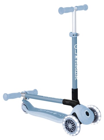 GLOBBER Scooter "Primo Foldable Lights" mit Leuchtrollen in Blau - ab 3 Jahren
