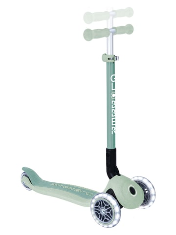 GLOBBER Scooter "Primo Foldable Lights Eco" mit Leuchtrollen in Grün - ab 3 Jahren