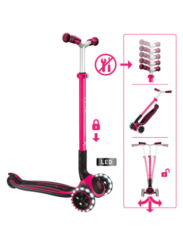 GLOBBER Scooter "Ace Lights" mit Leuchtrollen in Pink - ab 4 Jahren