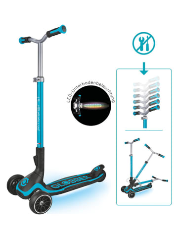 GLOBBER Scooter "Ultimum Lights" mit Leuchtrollen in Blau - ab 5 Jahren