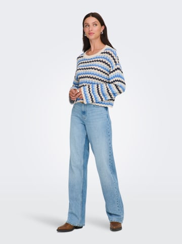 ONLY Pullover in Hellblau/ Blau/ Creme