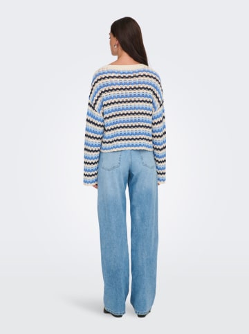 ONLY Pullover in Hellblau/ Blau/ Creme