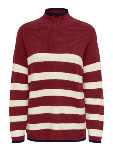 ONLY Pullover in Rot/ Creme
