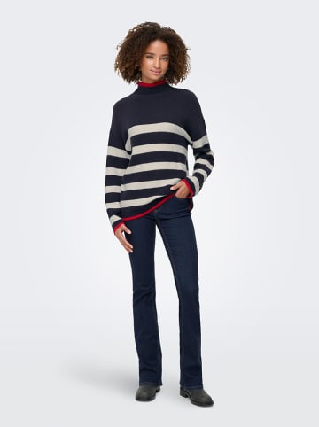 ONLY Sweter w kolorze granatowo-biało-czerwonym