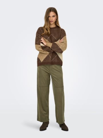 ONLY Pullover in Braun/ Beige