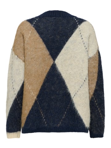 ONLY Cardigan in Dunkelblau/ Hellbraun