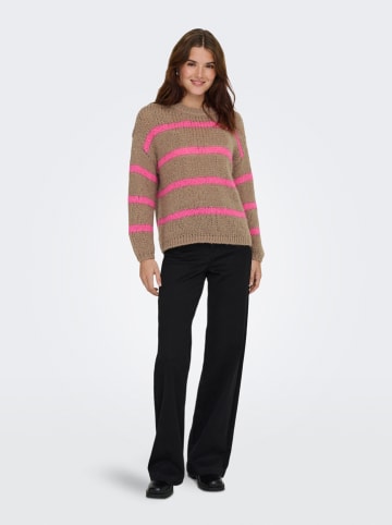 ONLY Sweter w kolorze jasnobrązowo-różowym