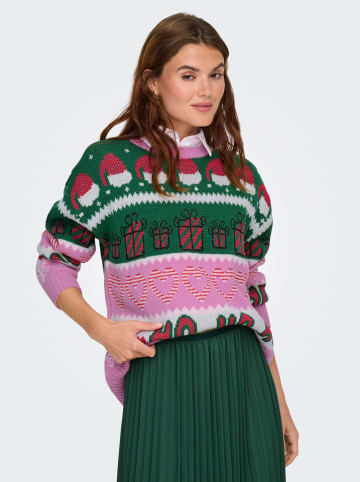 ONLY Sweter w kolorze zielono-różowym