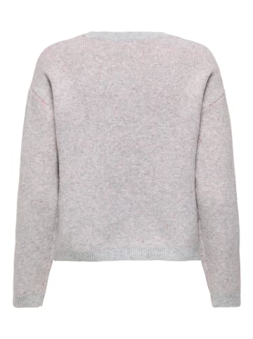 ONLY Sweter w kolorze szaro-czerwonym