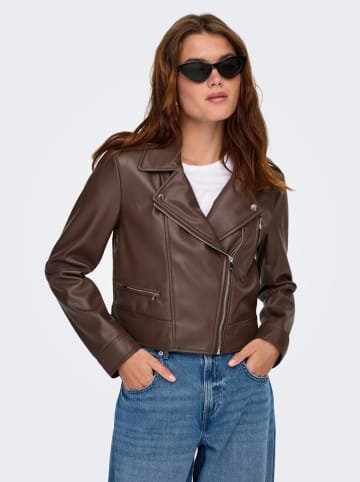 ONLY Kunstlederjacke in Braun