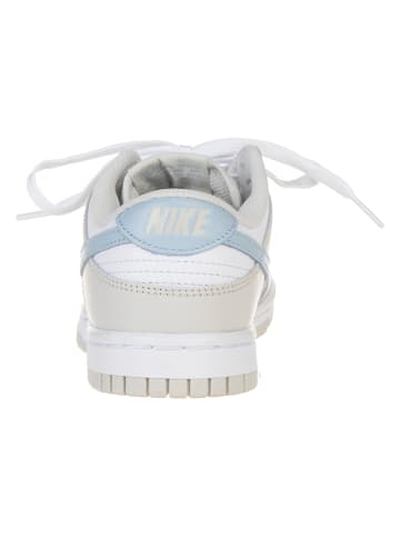Nike Leder-Sneakers "Dunk Low" in Weiß/ Grau/ Hellblau