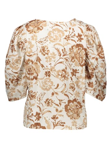 SisterS point Bluse in Creme/ Hellbraun