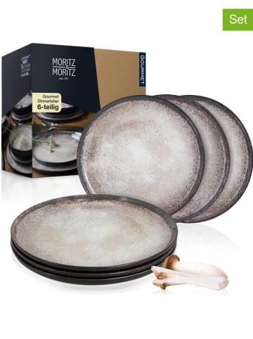 Moritz & Moritz 6er-Set: Speiseteller "Vida" in Beige - Ø 27 cm