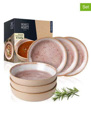 Moritz & Moritz 6er-Set: Suppenteller "Terra" in Orange - Ø 19 cm