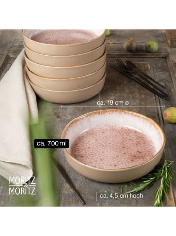 Moritz & Moritz 6er-Set: Suppenteller "Terra" in Orange - Ø 19 cm