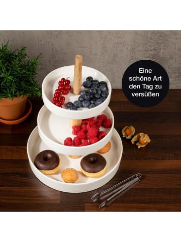 Moritz & Moritz Etagère wit/lichtbruin - (H)33 cm