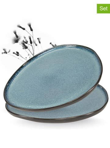 Moritz & Moritz 2-delige set: serveerborden "Organic" lichtblauw - Ø 29 cm