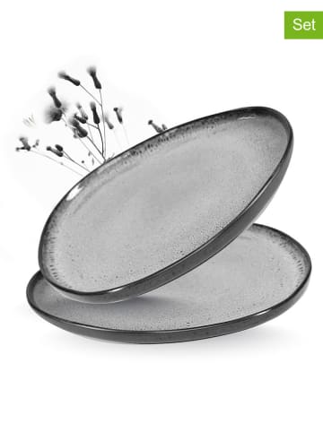 Moritz & Moritz 2-delige set: serveerborden "Organic" lichtgrijs - Ø 29 cm