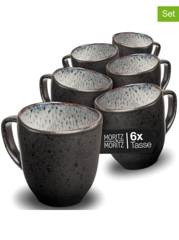Moritz & Moritz 6-delige set: koppen "Organic" grijs - 380 ml