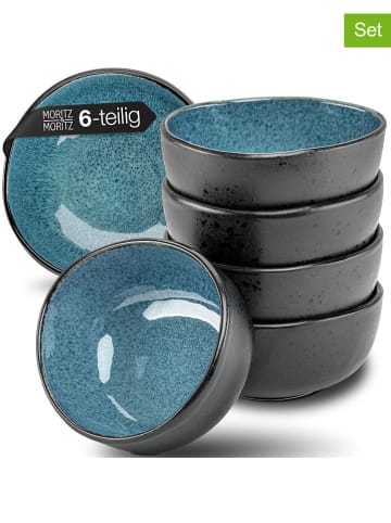 Moritz & Moritz 6-delige set: kommen "Organic" grijs/blauw - Ø 15,5 cm