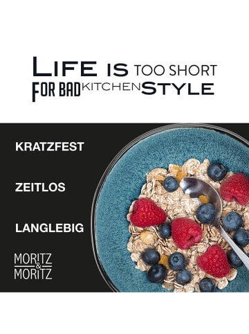 Moritz & Moritz 6er-Set: Schalen "Organic" in Grau/ Blau - Ø 15,5 cm