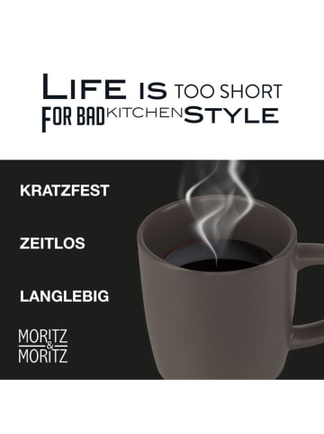 Moritz & Moritz 6-delige set: koppen "Nordic" grijs - 300 ml