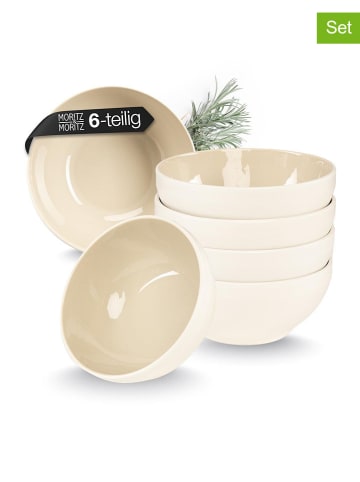 Moritz & Moritz 6er-Set: Schalen "Cavo M" in Weiß/ Creme - Ø 14 cm