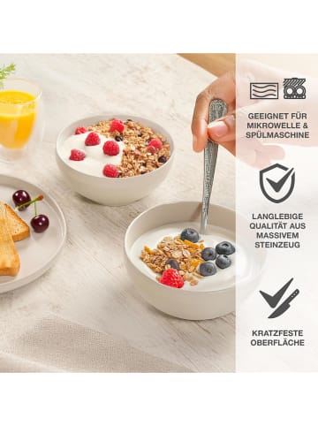 Moritz & Moritz 6er-Set: Schalen "Cavo M" in Weiß/ Creme - Ø 14 cm