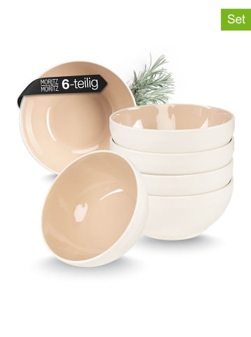 Moritz & Moritz 6er-Set: Schalen "Cavo M" in Weiß/ Beige - Ø 14 cm