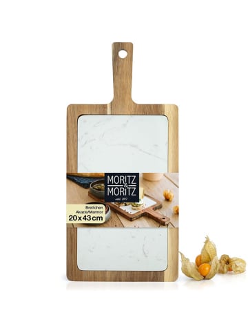 Moritz & Moritz Serveerplank wit/lichtbruin - (L)43 x (B)20 cm