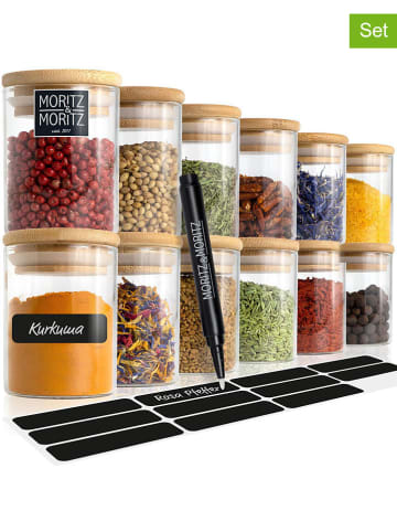 Moritz & Moritz 37-delige set: kruidenglazen beige