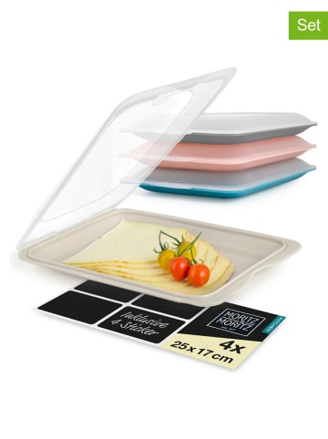 Moritz & Moritz 4er-Set: Frischhaltedosen Bunt - (L)25 x (B)17 cm