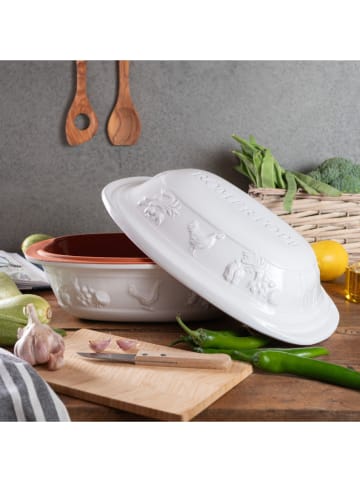 Römertopf Bryrfanna "Rustico" w kolorze białym - 3 l