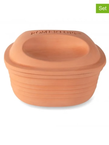 Römertopf 2-delige set: braadsledes terracotta - 2 l