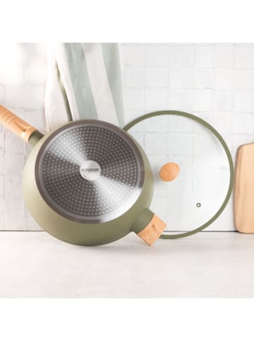 Römertopf 2tlg. Set: Frittierpfanne in Grün - Ø 30 cm