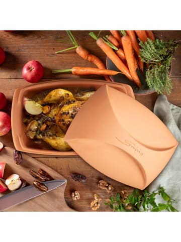 Römertopf 2-delige set: braadsledes terracotta - 3 l