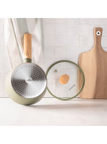 Römertopf 2tlg. Set: Stielkasserolle in Grün - Ø 18 cm