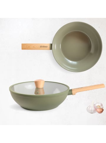 Römertopf 2-delige set: wok groen - Ø 28 cm