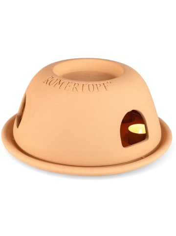 Römertopf Teelicht-Ofen in Terrakotta - (H)12,8 x Ø 29 cm