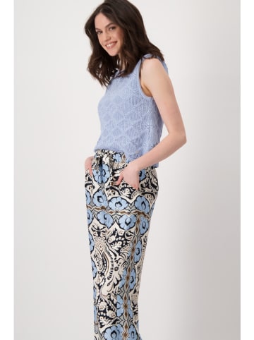 monari Hose in Creme/ Hellblau/ Schwarz