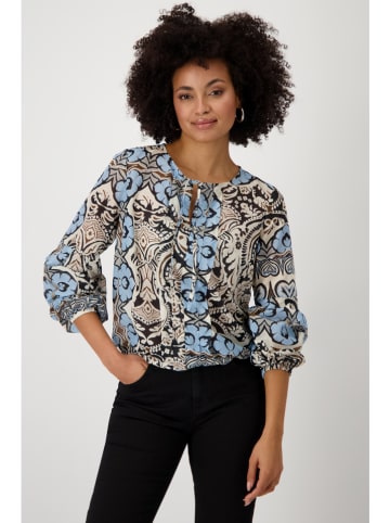 monari Bluse in Creme/ Hellblau/ Schwarz