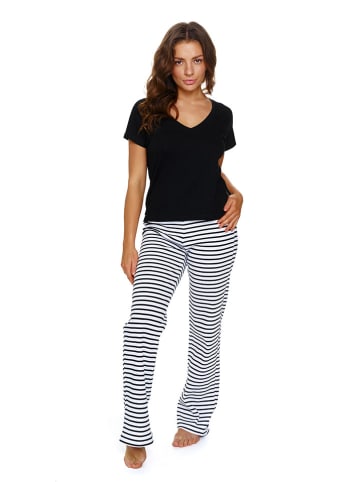 Doctor Nap Pyjama in Schwarz/ Weiß